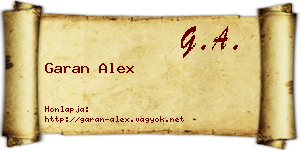 Garan Alex névjegykártya